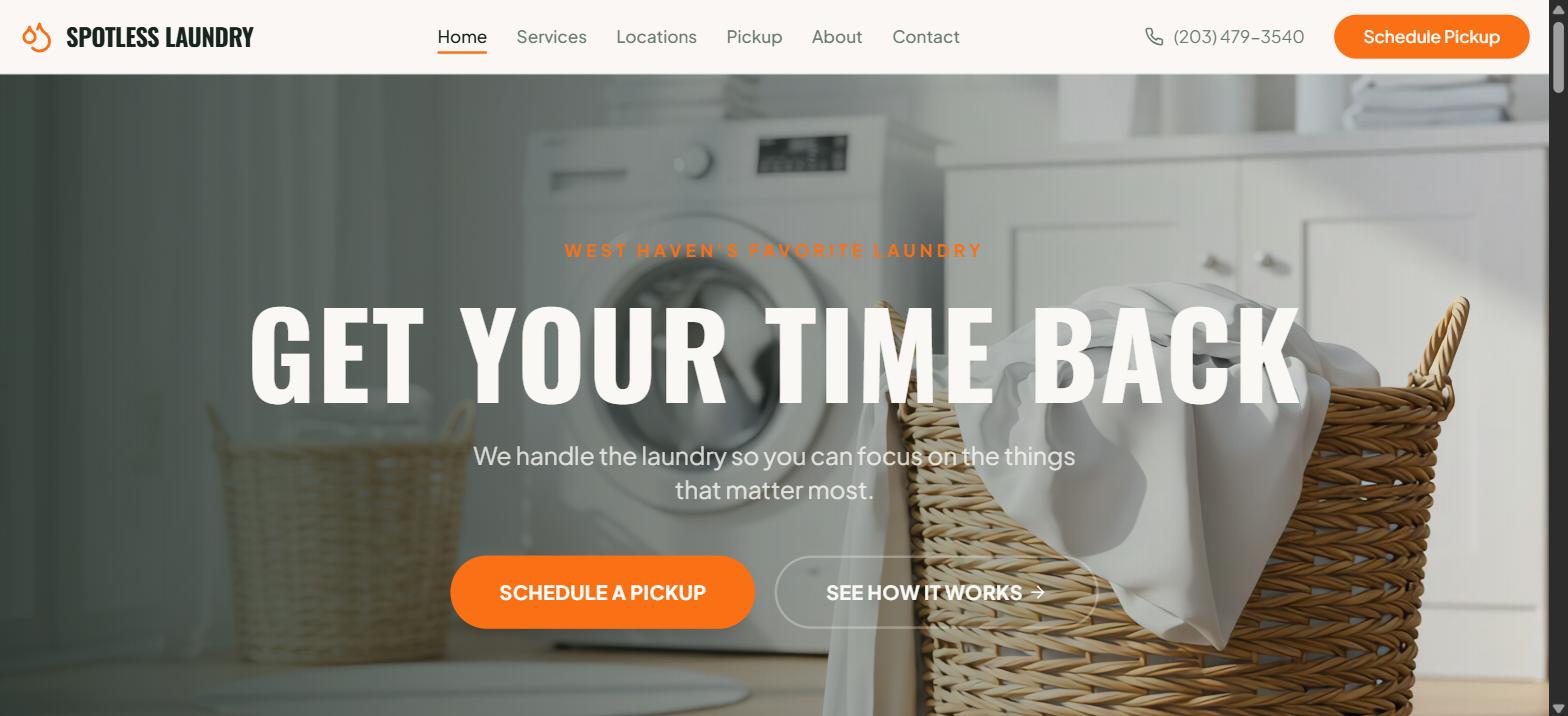Spotless Laundry website